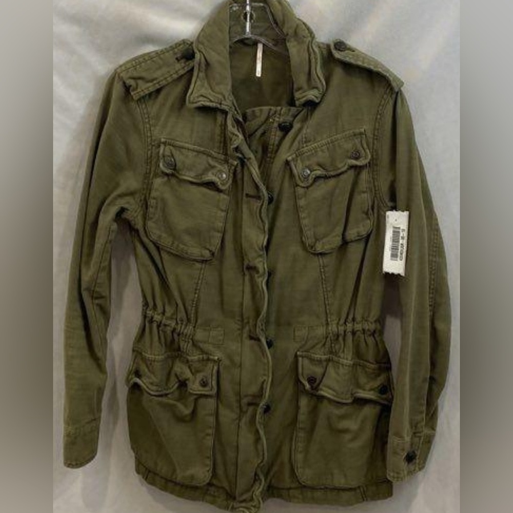 Free People Comfy Military Utility Jacket In A Women’s Size XS In Army Green
